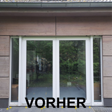 Weiße Fensterrahmen vor der Folierung
